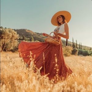 Anthropologie Kaley Shimmer Maxi Skirt